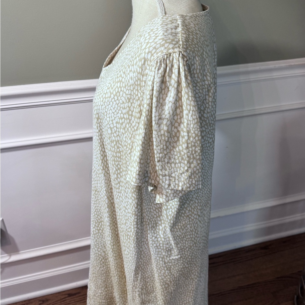 Original by Nicole Miller Women Shift Dress Linen Blend Size XL tan and white - Picture 6 of 12